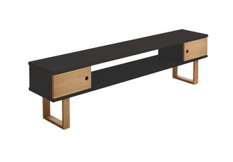 HOGAR 24 Mueble Tv &oacute; Mesa de televisi&oacute;n 180 en color Negro y Encerado