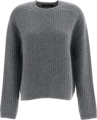 arch4 Grey Nisha Boxy Cashmere Crewneck Sweater