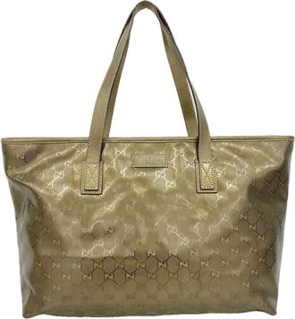 Gucci Khaki Pvc Tote Bag (Pre-Owned)