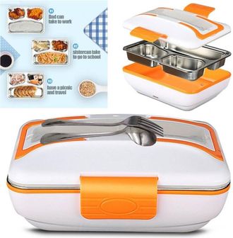 Trade Shop Trade Shop - C&aacute;lculo El&eacute;ctrico De La Comida Delantera Del Contenedor Del Contenedor 3 Compartimentos + Cubiertos 40w