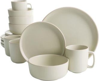 Gibson Home Zuma 16-Piece Matte Stoneware Dinnerware Set in Pistachio at Nordstrom