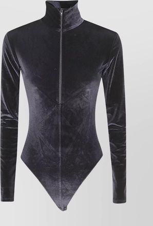Filippa K velvet zip fitted high neck body
