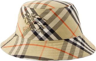 Burberry Accessoires, unisex, Beige, S, Katoen, Bias Check Bucket Hat