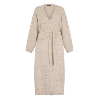 Fabiana Filippi Lange Cardigan met Riem - Dames - Lange truien - Beige - S - Wol - Truien & Vesten