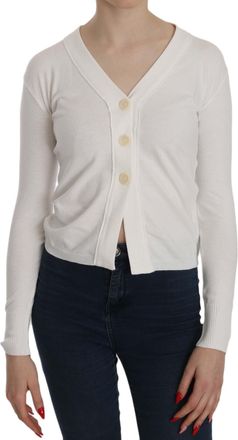 Byblos V-neck Long Sleeve Cropped Cardigan Tops Womens Sweater