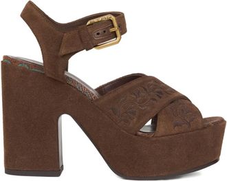 Etro 115 mm suède sandalen - Bruin