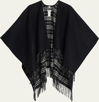 Burberry Reversible Check Wool Cape