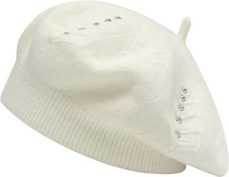 Casquette Plate (béret) En Velours Côtelé Blanc - Taille L - Marque Le Chapoté (fabriqué En Europe)