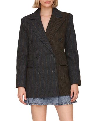 Avec Les Filles Short Wool-Blend Blazer