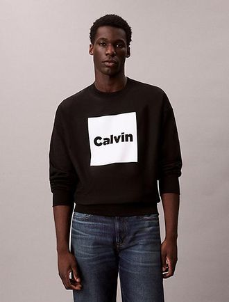 Calvin Klein Sudadera Holgada De Felpa De Gran Calidad Con Logo Gr&aacute;fico