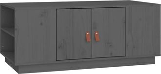 vidaXL Mesa De Centro De Madera Maciza De Pino Gris 100x50x41 Cm Vidaxl