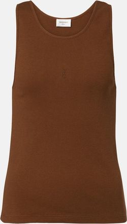 Saint Laurent Cassandre cotton jersey tank top