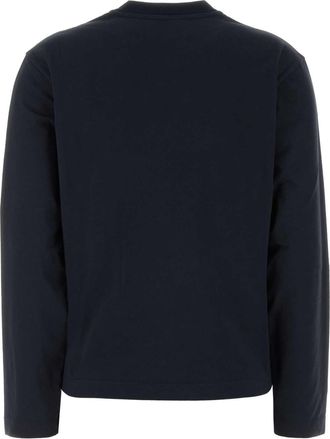 Jil Sander Womens Logo-Embroidered Cotton T-Shirt Navy