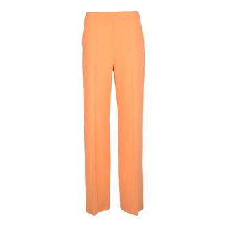 Patrizia Pepe Wide Trousers, female, Orange, M, Classic High-Waist Wide-Leg Trousers