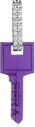 E&eacute;ra Enkele oorbel Sleutel Klein - Dames - Oorbellen - Paars - ONE Size - Leer - Accessoires