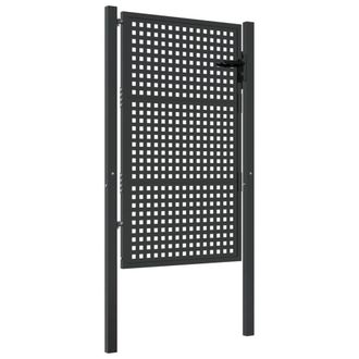 Berkfield Home Garden Gate Anthracite 105x175 cm Steel in Charcoal
