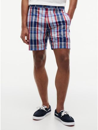 Tommy Hilfiger Mens Regular Fit 7 Madras Short - Navy - 29