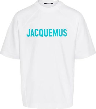Jacquemus Typo T-shirt - Heren - T-shirts - Wit - L - Katoen - Tops