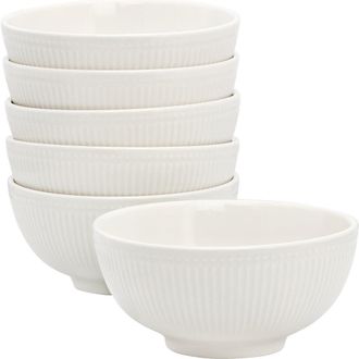 Elama Gretel 6 Piece Round Stoneware Cereal Bowl Set in White at Nordstrom