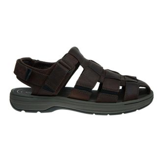 Clarks Saltway Cove Leather Mens Slingbacks Sandals - Dark Brown - Size:UK 10.5