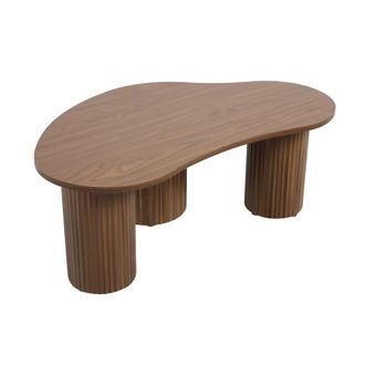 Oviala Mesa de centro en mdf con decoraci&oacute;n en melamina marr&oacute;n