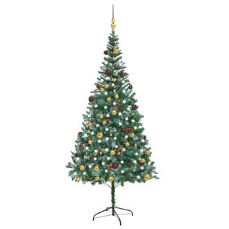 vidaXL &Aacute;rbol De Navidad Helado Con Luces, Bolas Y Pi&ntilde;as 210 Cm Vidaxl