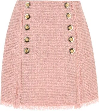 Balmain Peach Tweed Skirt