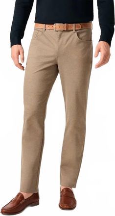 Johnnie-O Burbank Stretch Knit 5-Pocket Pant In Khaki