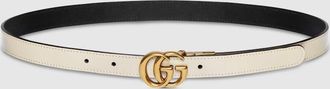 Gucci GG Marmont Reversible Thin Belt, Black, Leather