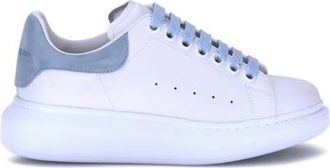 Alexander McQueen Sneakers, female, Blue, 3 1/2 UK, Logo Platform Trainers with Leather Sole
