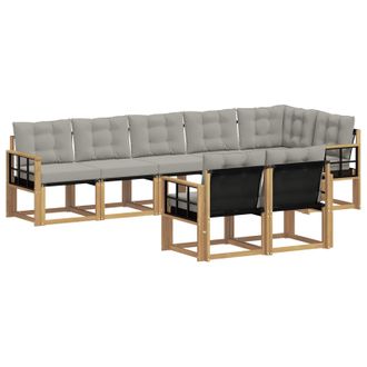 vidaXL Conjunto De Sof&aacute;s De Exterior 8 Pcs Blanco Y Gris Claro Vidaxl