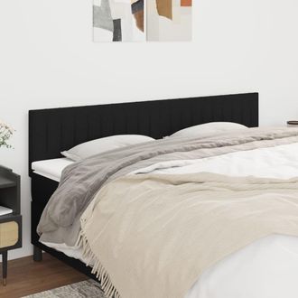 vidaXL Cabeceros 2 Unidades De Tela Negro 100x5x78/88 Cm Vidaxl