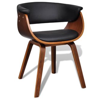vidaXL Vidaxl - Silla De Comedor De Madera Curvada Y Cuero Sint&eacute;tico