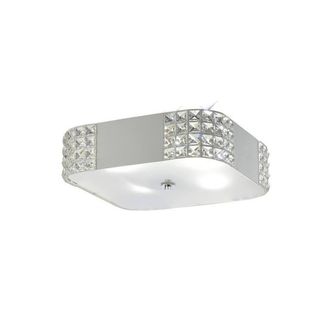 Netlighting Denver Flush Ceiling 4 Light White Crystal