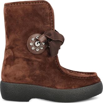 Valentino Garavani Bow-embellished Suede Boots