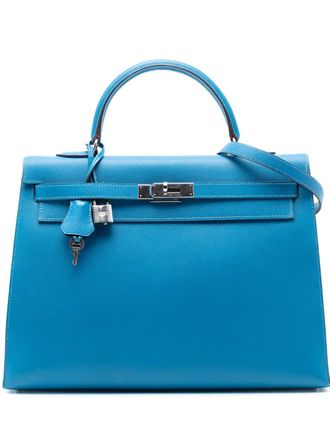 Herm&egrave;s 2011 Epsom Kelly II Retourne 35 satchel - Blauw