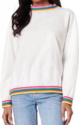 Sugarlips Womens Vivid Dreams Trim French Terry Knit Sweatshirt In White