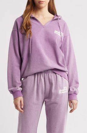 The Mayfair Group You Deserve Flowers French Terry Graphic Hoodie in Purple at Nordstrom Rack, Size X-Small