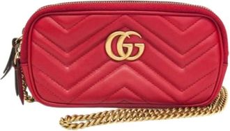Gucci Pre-owned Cross Body Bags, female, Red, Size: ONE SIZE Pre-owned GG Marmont 546581 Shoulder Bag