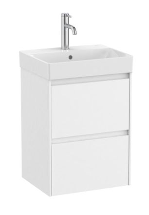 Roca Roca - Pack Unik Mueble Base Compacto De 2 Cajones + Lavabo Ona Color: Blanco Mate - Medidas: 450x360x645 Mm