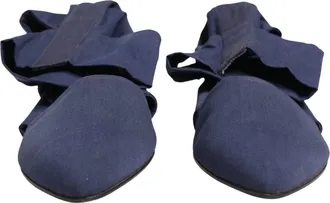 Dolce & Gabbana Blue Cotton Ankle Boots Womens Shoes