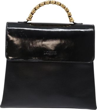 Loewe Vintage Velazquez Top Handle Bag Leather Black Leather Bag (Pre-Owned)