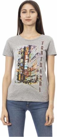 Trussardi Action T-shirt met korte mouwen - Dames - T-shirts - Grijs - XL - Katoen - Tops