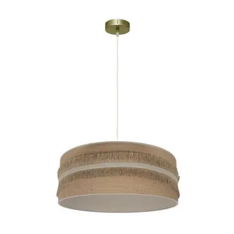 Fabrilamp Colgante Natalia 1xe27 Cuero/saco-beis Regx50x50cm