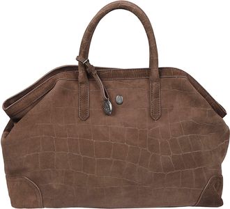 Ash Brown Jacqueline Structured Calf Leather Shoulder Bag