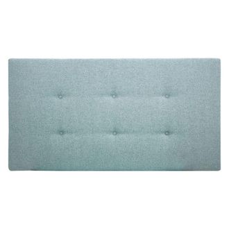 Deco Wood Cabecero tapizado de poliester botones color verde azulado 135x80cm