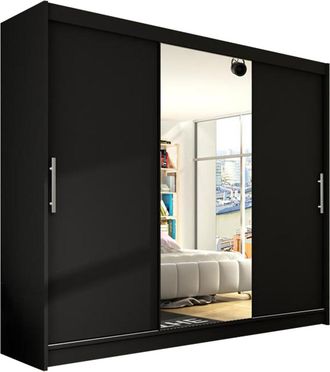 Mirjan24 Mobilier1 - Armario Closico 122, Negro, 215x250x58cm, Puertas De Armario: Correderas, N&uacute;mero De Estantes: 0