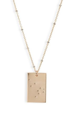 Set & Stones Zodiac Constellation Pendant Necklace in Gold - Leo at Nordstrom, Size 20 In