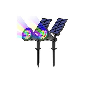 Elle Luces Solares Para Jard&iacute;n, Juego De 2, Focos Solares De 7 Led, Luces Solares Para Jard&iacute;n, 2 En 1 Para Exteriores, Impermeables, Inal&aacute;mbricas, 7 Cambio