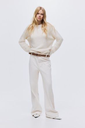 H&M Flared High Jeans in White at Nordstrom, Size 18